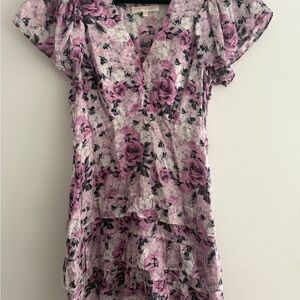 LoveShackFancy Pink Floral Mini Dress